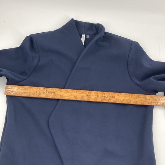 NY Collection Woman Navy Blue Open Front Ponte Knit Cardigan Size 1X New - Picture 12 of 14